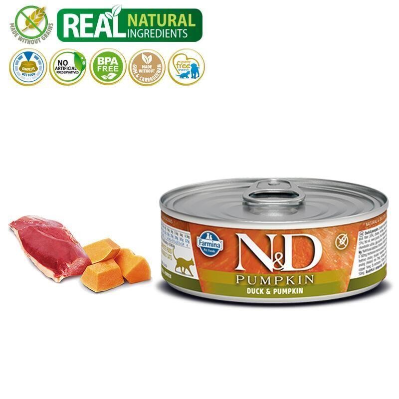 N&d Balkabaklı Tahılsız Ördekli Yetişkin Kedi Konservesi 70 GR | SRC: Barcode: 8606014102093
